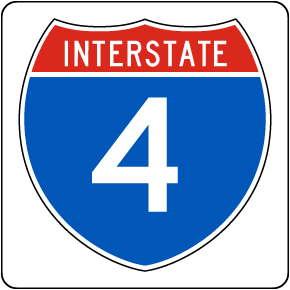 Interstate Route 4 Replica Sign
