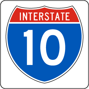 Interstate Route 10 Replica Sign