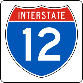 Interstate Route 12 Replica Sign