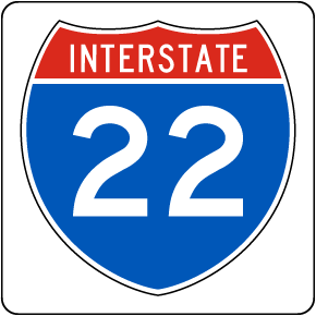 Interstate Route 22 Replica Sign