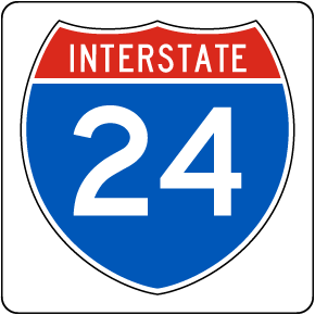 Interstate Route 24 Replica Sign