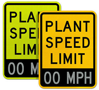 Custom Yellow Plant Speed Limit Sign