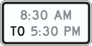 Custom Time Parking Sign