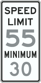 Custom Speed Limit Sign with Minimum Speed
