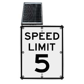 5 MPH LED Solar Speed Limit Sign