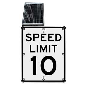 10 MPH LED Solar Speed Limit Sign