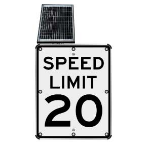 20 MPH LED Solar Speed Limit Sign