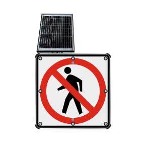 LED Solar No Pedestrian Crossing Sign