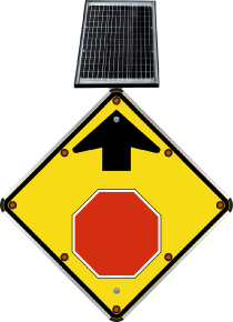LED Solar Stop Ahead Sign