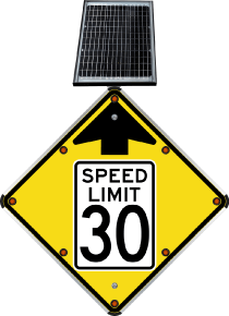 LED Solar Reduced Speed Limit 30 MPH Sign