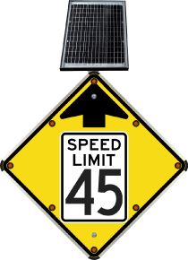 LED Solar Reduced Speed Limit 45 MPH Sign