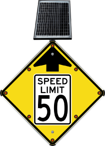 LED Solar Reduced Speed Limit 50 MPH Sign