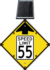 LED Solar Reduced Speed Limit 55 MPH Sign