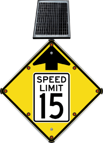 LED Solar Reduced Speed Limit 15 MPH Sign