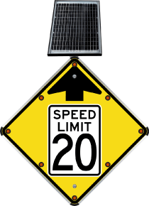 LED Solar Reduced Speed Limit 20 MPH Sign