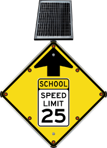 LED Solar School Speed Limit 25 Sign