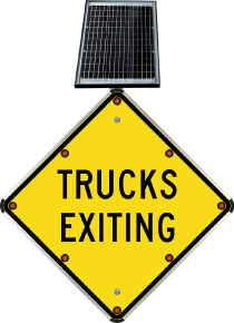 LED Solar Trucks Exiting Sign