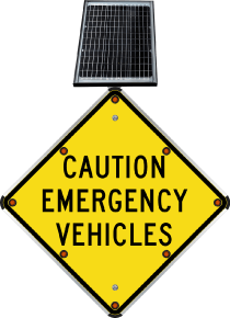 LED Solar Caution Emergency Vehicles Sign