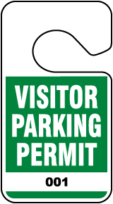 Green Visitor Parking Permit Tag