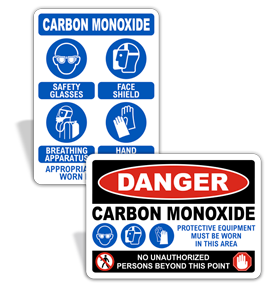 Carbon Monoxide PPE Signs