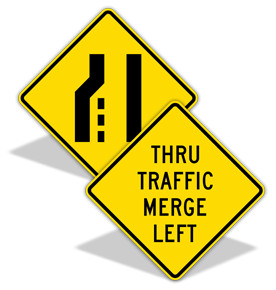 Lane Merge Warning Signs