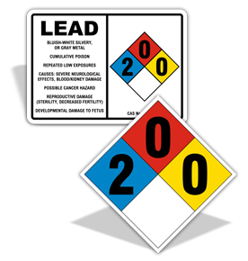 NFPA 704 Lead Signs