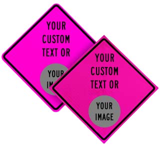 Custom Pink Diamond Traffic Sign