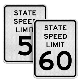 State Speed Limit Signs