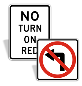 Turn Prohibited Road Signs