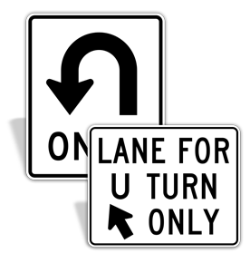 U-Turn Road Signs
