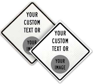 Custom White Diamond Traffic Sign