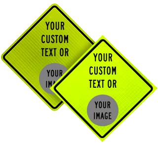 Custom Yellow Green Diamond Traffic Sign