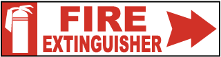 Fire Extinguisher (Right Arrow) Label