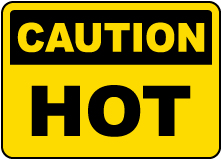 Caution Hot Label