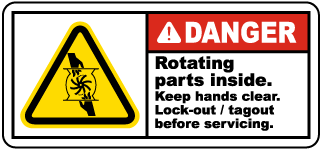 Rotating Parts Inside Lock-Out Label
