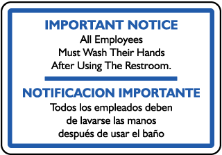 Bilingual Must Wash Hands Sign
