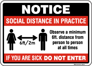 Social Distance in Practice Sign