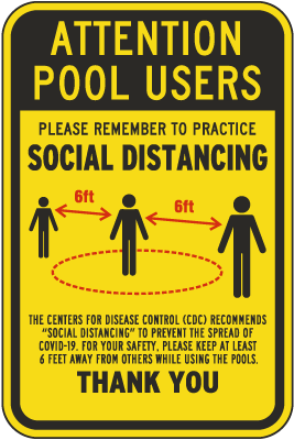 Attention Pool Users Social Distancing Sign