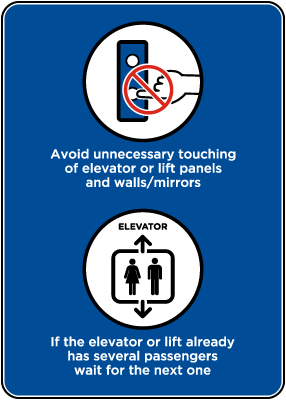 Elevator/Lift Unnecessary Touching Sign