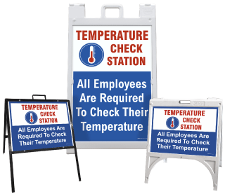 Temperature Check Station All Employees Required Sign