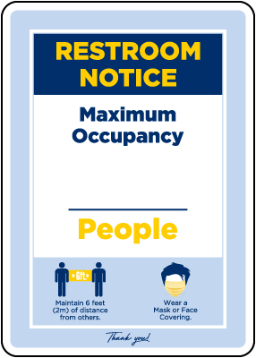 Restroom Notice Maximum Occupancy Sign