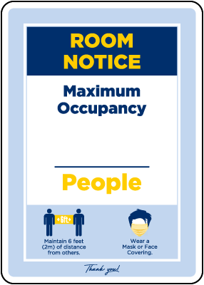 Room Notice Maximum Occupancy Sign