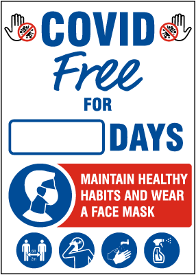 COVID-19 Free Maintain Healthy Habits Scoreboard