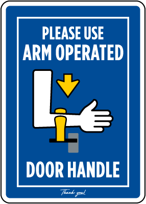 Arm Cup Door Handle Sign