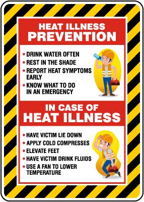 Heat Illness Prevention And Response Sign