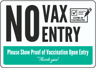 No Vax No Entry Sign