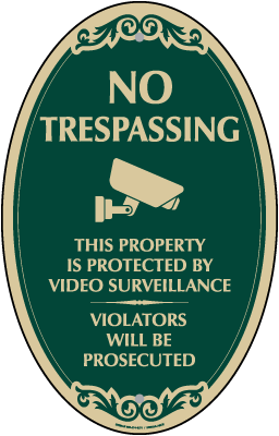 Protected By Video Surveillance Oval Sign