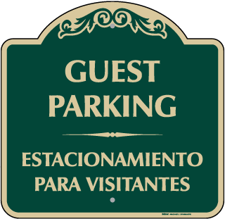 Bilingual Guest Parking Sign
