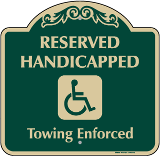 Reserved Handicapped Sign - DS180A