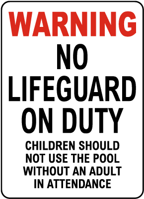 Arkansas No Lifeguard Sign